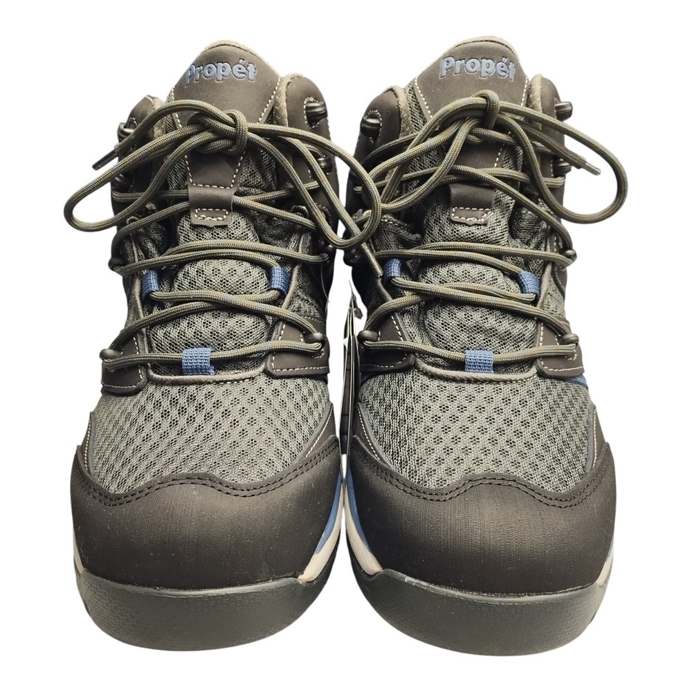 Propét Veymont Hiking‎ Boots Mens US 9 Wide 5E Gray Leather Waterproof Steel Toe